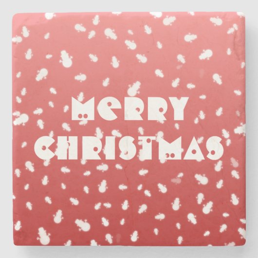 クリスマス雪だるま ストーンコースター (正面)
