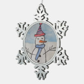 クリスマス雪だるま スノーフレークピューターオーナメント (右)