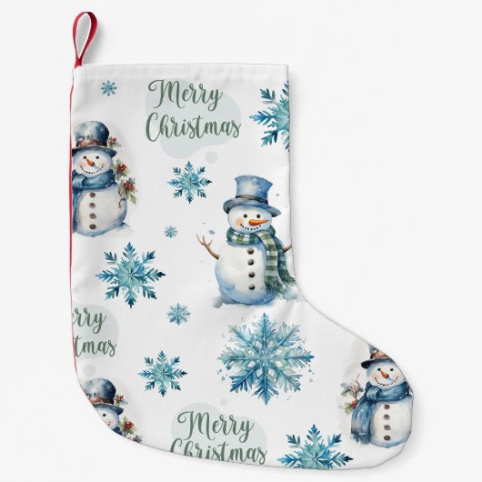 クリスマス雪だるま スモールクリスマスストッキング (正面)