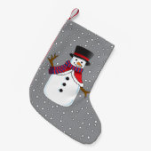 クリスマス雪だるま スモールクリスマスストッキング (正面 (吊り時))