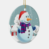 クリスマス雪だるま セラミックオーナメント (右)
