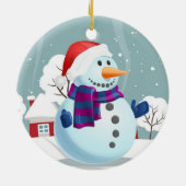 クリスマス雪だるま セラミックオーナメント (裏面)