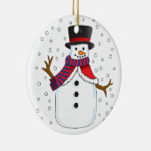 クリスマス雪だるま セラミックオーナメント (右)