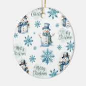 クリスマス雪だるま セラミックオーナメント (左)