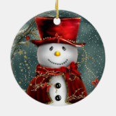 クリスマス雪だるま セラミックオーナメント (裏面)