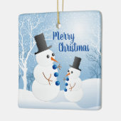 クリスマス雪だるま セラミックオーナメント (左)