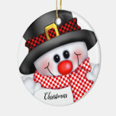 クリスマス雪だるま セラミックオーナメント (左)
