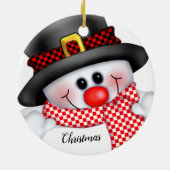 クリスマス雪だるま セラミックオーナメント (裏面)