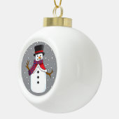 クリスマス雪だるま セラミックボールオーナメント (右)