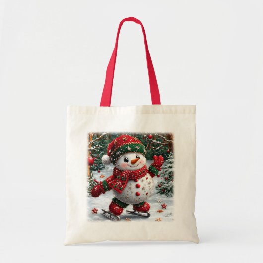 クリスマス雪だるま トートバッグ (正面)