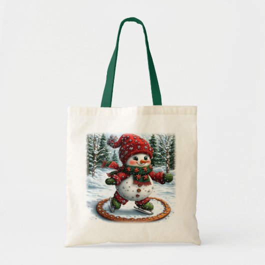 クリスマス雪だるま トートバッグ (正面)
