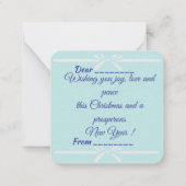 クリスマス雪だるま ノートカード (裏面)