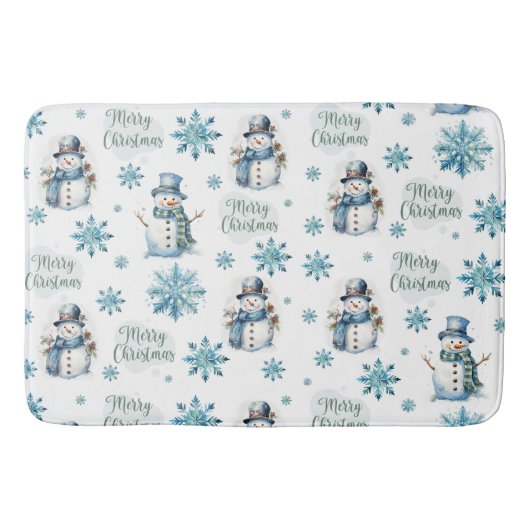 クリスマス雪だるま バスマット (正面)