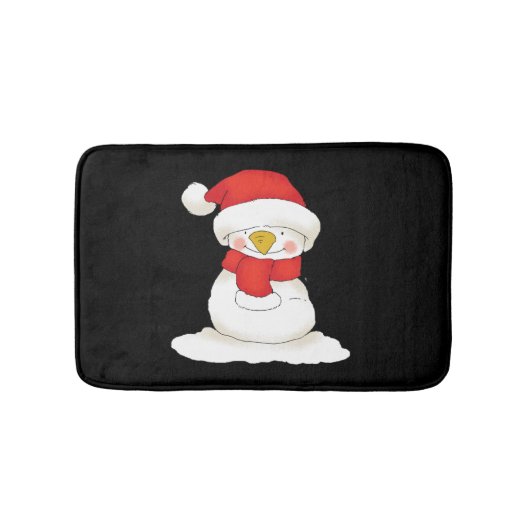 クリスマス雪だるま バスマット (正面)