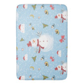 クリスマス雪だるま バスマット (正面縦)