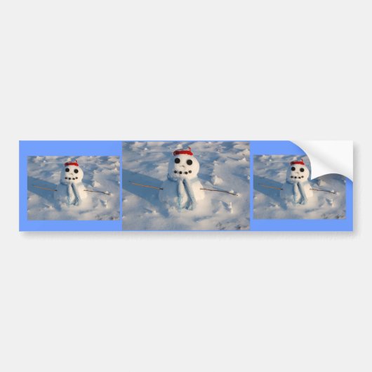 クリスマス雪だるま バンパーステッカー (正面)