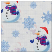 クリスマス雪だるま ファブリック (クローズアップ)