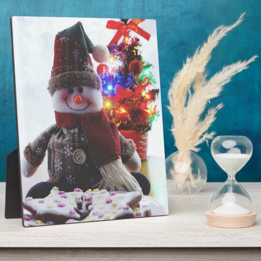 クリスマス雪だるま フォトプラーク (側面)