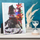 クリスマス雪だるま フォトプラーク (側面)