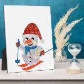 クリスマス雪だるま フォトプラーク (側面)