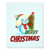 クリスマス雪だるま フォトプリント            (正面)