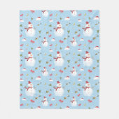 クリスマス雪だるま フリースブランケット (正面)