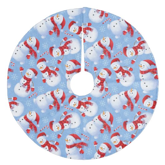 クリスマス雪だるま フリース ツリースカート (正面)