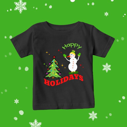 クリスマス雪だるま ベビーTシャツ