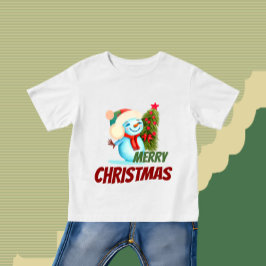 クリスマス雪だるま ベビーTシャツ