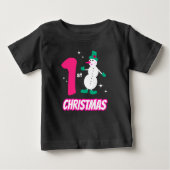 クリスマス雪だるま ベビーTシャツ (正面)