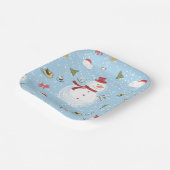 クリスマス雪だるま ペーパープレート (傾斜あり)