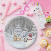 クリスマス雪だるま ペーパープレート (パーティー)