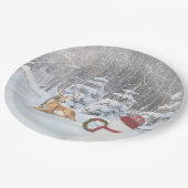 クリスマス雪だるま ペーパープレート (アングル)