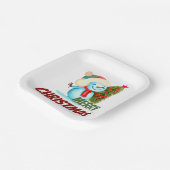 クリスマス雪だるま ペーパープレート (傾斜あり)