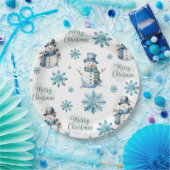 クリスマス雪だるま ペーパープレート (パーティー)