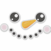 クリスマス雪だるま、ホワイト雪だるま、ニンジン鼻 シール (正面)