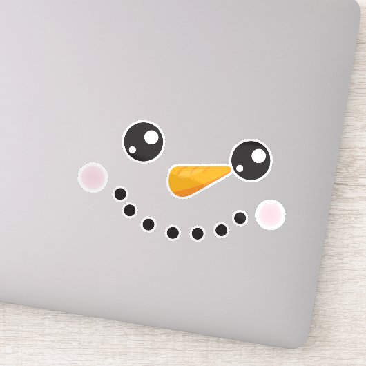 クリスマス雪だるま、ホワイト雪だるま、ニンジン鼻 シール (詳細)