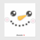 クリスマス雪だるま、ホワイト雪だるま、ニンジン鼻 シール (シート)