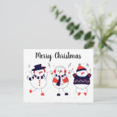 クリスマス雪だるま ポストカード (スタンド正面)