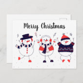 クリスマス雪だるま ポストカード (正面/裏面)