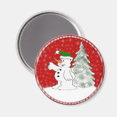 クリスマス雪だるま マグネット (正面/裏面)