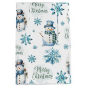 クリスマス雪だるま ミディアムペーパーバッグ (正面)