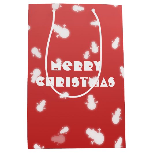 クリスマス雪だるま ミディアムペーパーバッグ (正面)