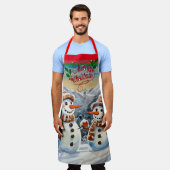 クリスマス雪だるま、メリー・クリスマス。 エプロン (着用した状態)