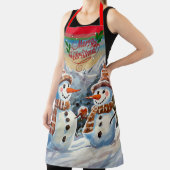 クリスマス雪だるま、メリー・クリスマス。 エプロン (インサイチュ)