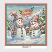 クリスマス雪だるま、メリー・クリスマス。 シール (シート)