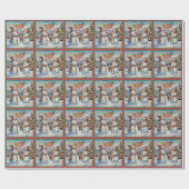 クリスマス雪だるま、メリー・クリスマス。 ラッピングペーパー (フラット)