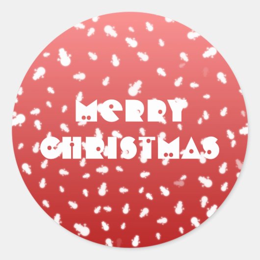 クリスマス雪だるま ラウンドシール (正面)