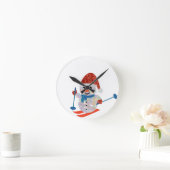 クリスマス雪だるま ラウンド壁時計 (ホーム)