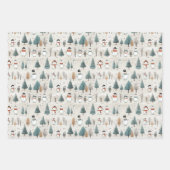 クリスマス雪だるま ラッピングペーパーシート (正面3)